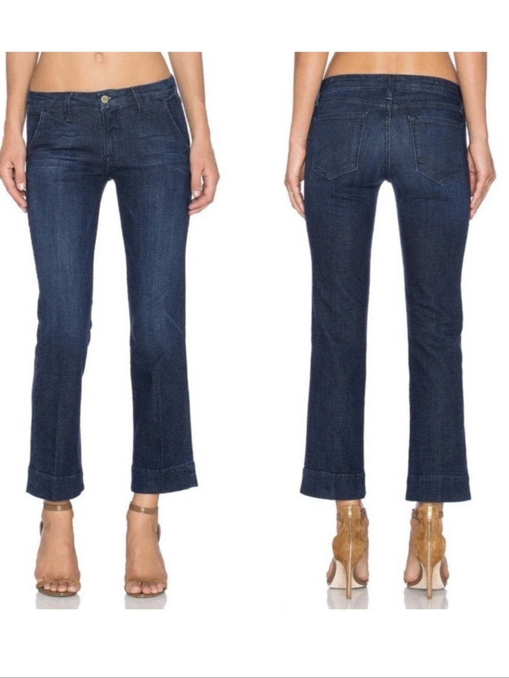FRAME Denim Le Slim Straight Cropped Trouser Denrock Size 27